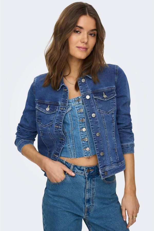Only Jeansjack ONLWONDER – Spijkerjack met deelnaad en stretch zeer figuuraccentuerend casual denim katoenmix borstzakken - Foto 2