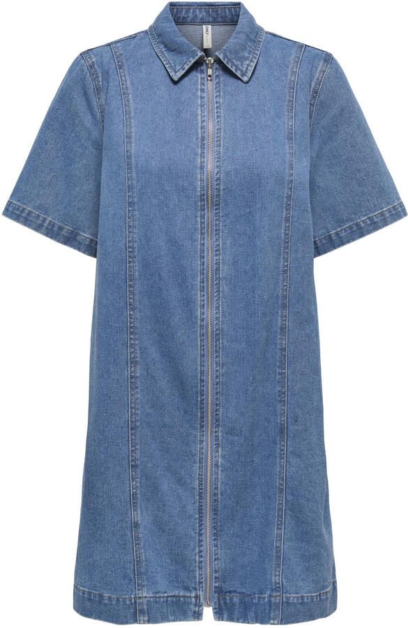 ONLY spijkerjurk gebreid medium blue denim
