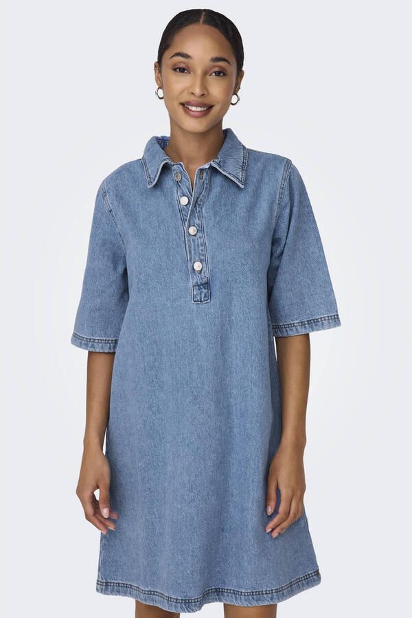 ONLY spijkerjurk light blue denim - Foto 2