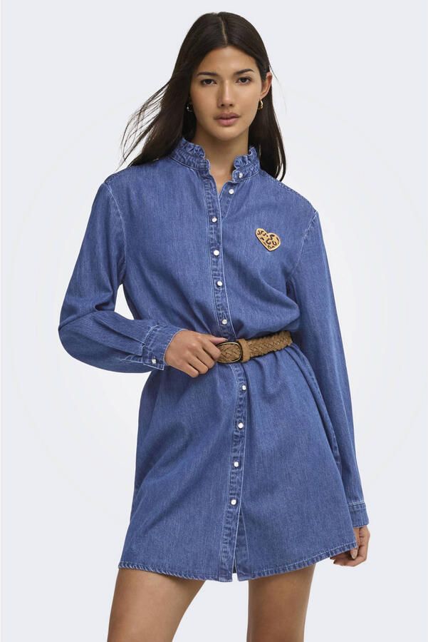 ONLY spijkerjurk met patches blauw