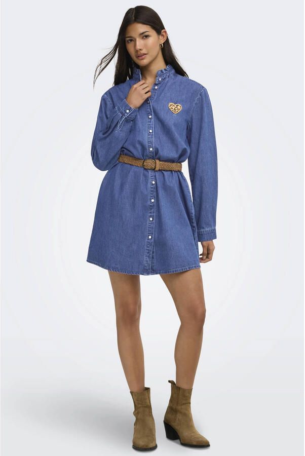 ONLY spijkerjurk met patches blauw - Foto 2