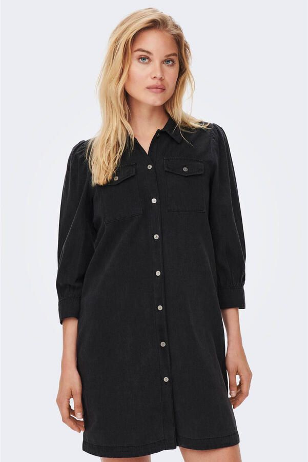 ONLY spijkerjurk ONLFELICA-GLOBA washed zwart
