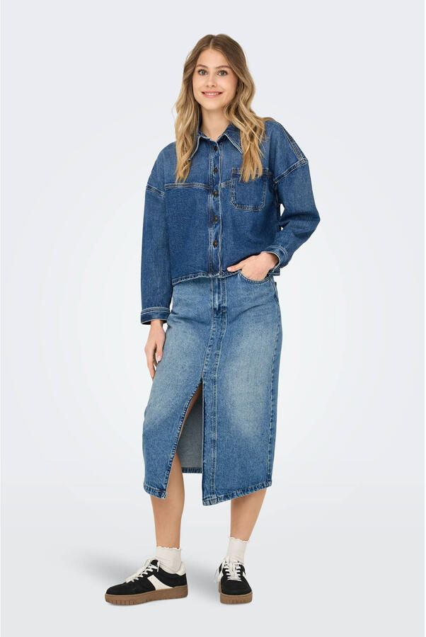 Only Jeansrok in midilengte van puur katoen model 'ENYA'