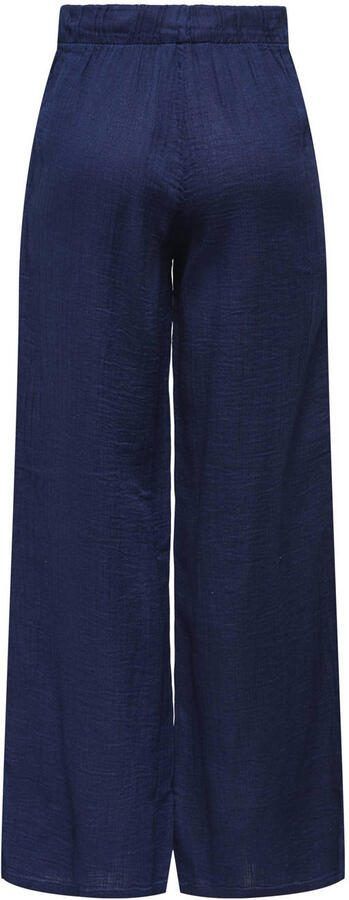 ONLY straight high waist casual broek donkerblauw - Foto 3