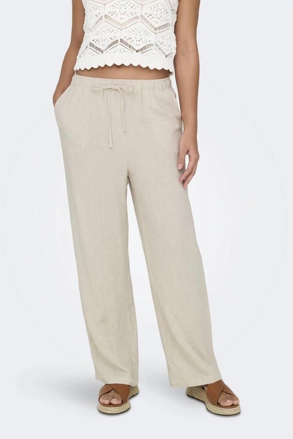 Only loose fit wijdte broek van mix van viscose en linnen model 'SIESTA' - Foto 2