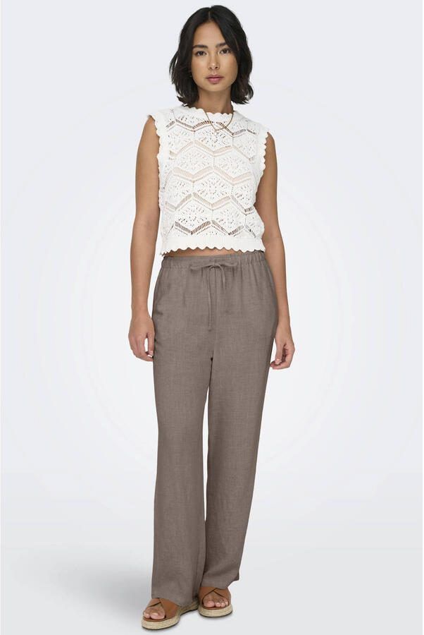 Only loose fit wijdte broek van mix van viscose en linnen model 'SIESTA' - Foto 2