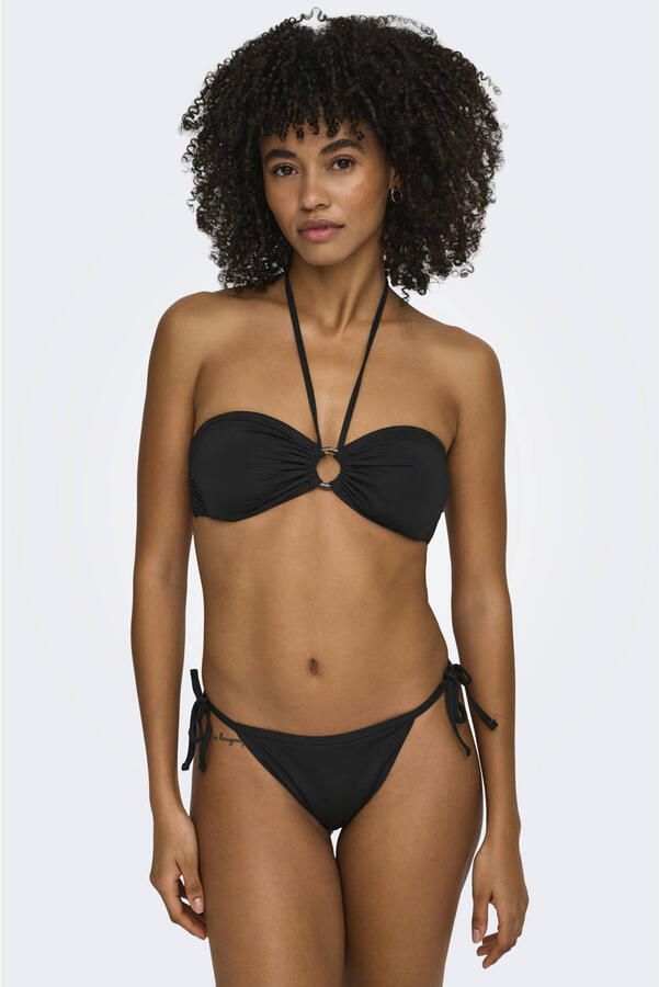 ONLY strapless voorgevormde bandeau bikinitopje zwart - Foto 2