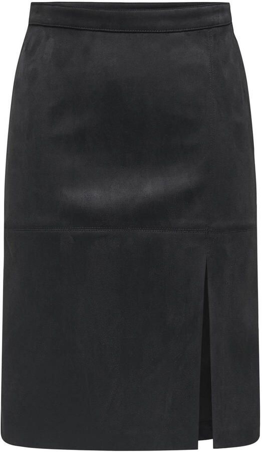 ONLY suede midi rok zwart
