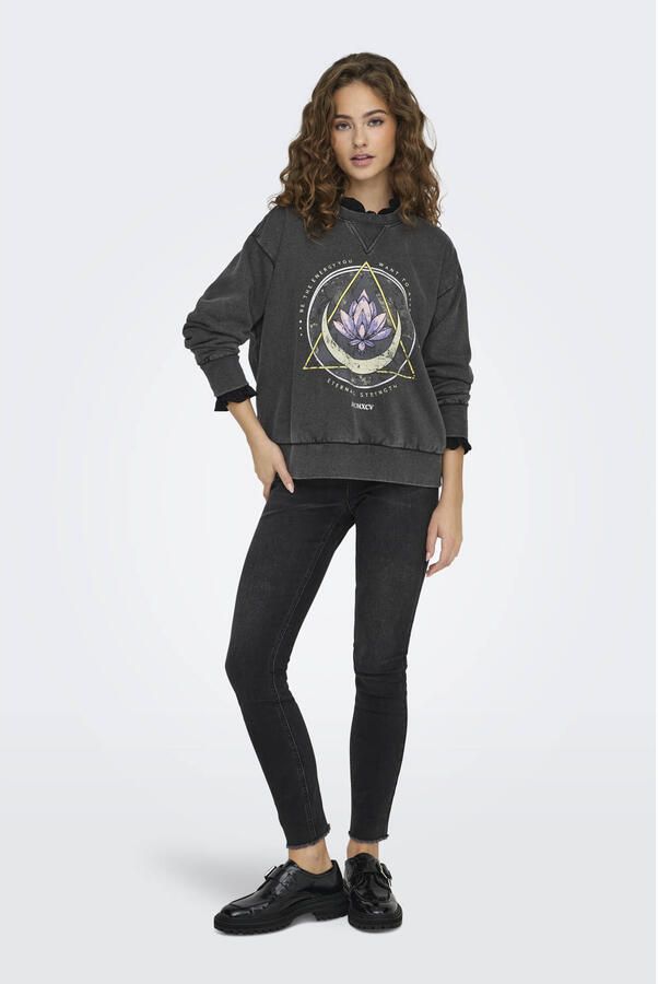 Only Comfort fit sweatshirt van katoenmix model 'LUCINDA'