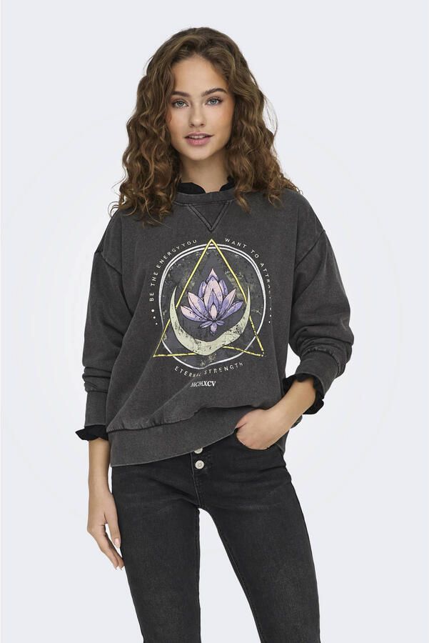 Only Comfort fit sweatshirt van katoenmix model 'LUCINDA' - Foto 2
