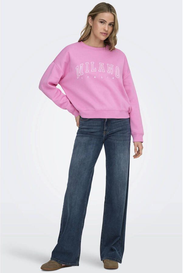 Only Oversized sweatshirt van katoenmix model 'SWEAT LIFE' - Foto 3