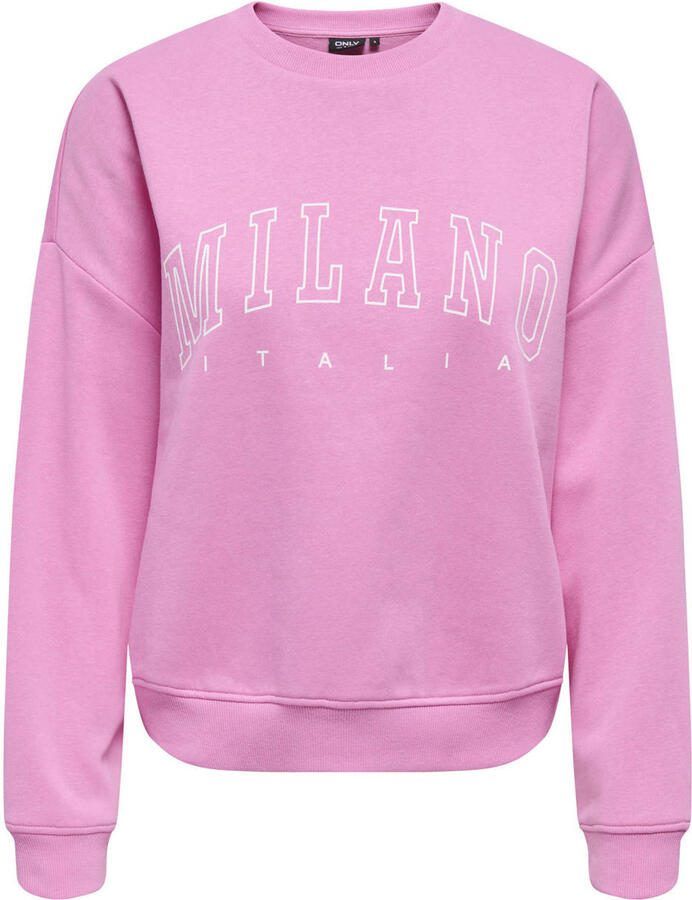 Only Oversized sweatshirt van katoenmix model 'SWEAT LIFE' - Foto 2