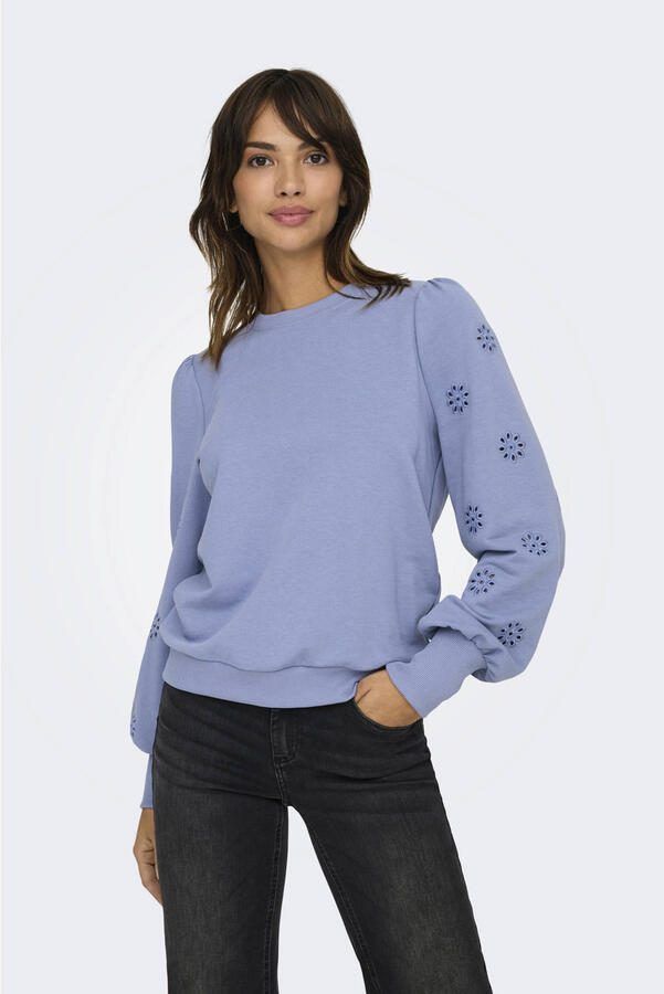 Only Puff Borduurwerk Sweater voor Vrouwen Blue Dames - Foto 3