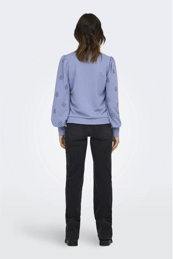 Only Puff Borduurwerk Sweater voor Vrouwen Blue Dames - Foto 2