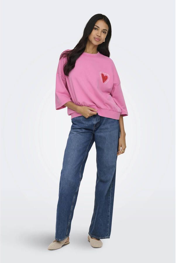 ONLY sweater met backprint roze - Foto 2