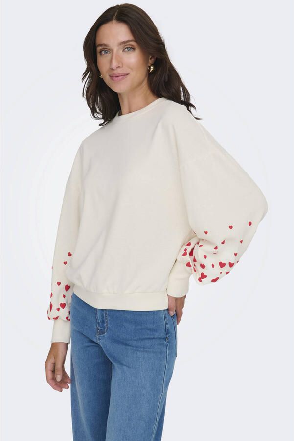 ONLY sweater met hartjes ecru