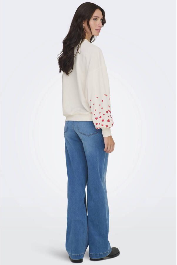 ONLY sweater met hartjes ecru - Foto 3