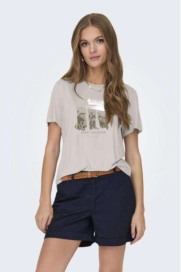 Only Shirt met korte mouwen ONLFREE LIFE REG S S LEAF TOP BOX JRS - Foto 2