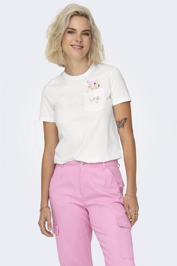 Only regular fit T-shirt van 100% biologisch katoen model 'POLLY'