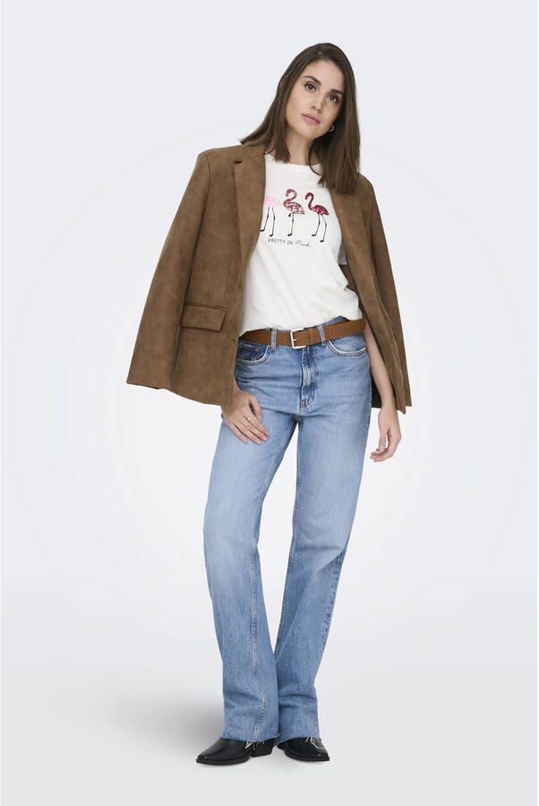 Only regular fit T-shirt van puur katoen model 'KITA' - Foto 3