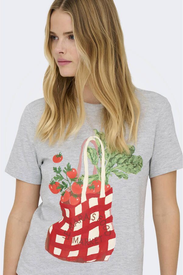 ONLY T-shirt grijs - Foto 3