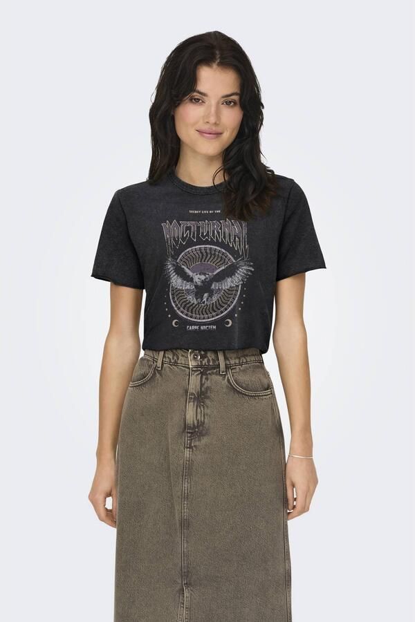 Only Regular fit T-shirt van zuivere katoen met motiefprint model 'LUCY LIFE'