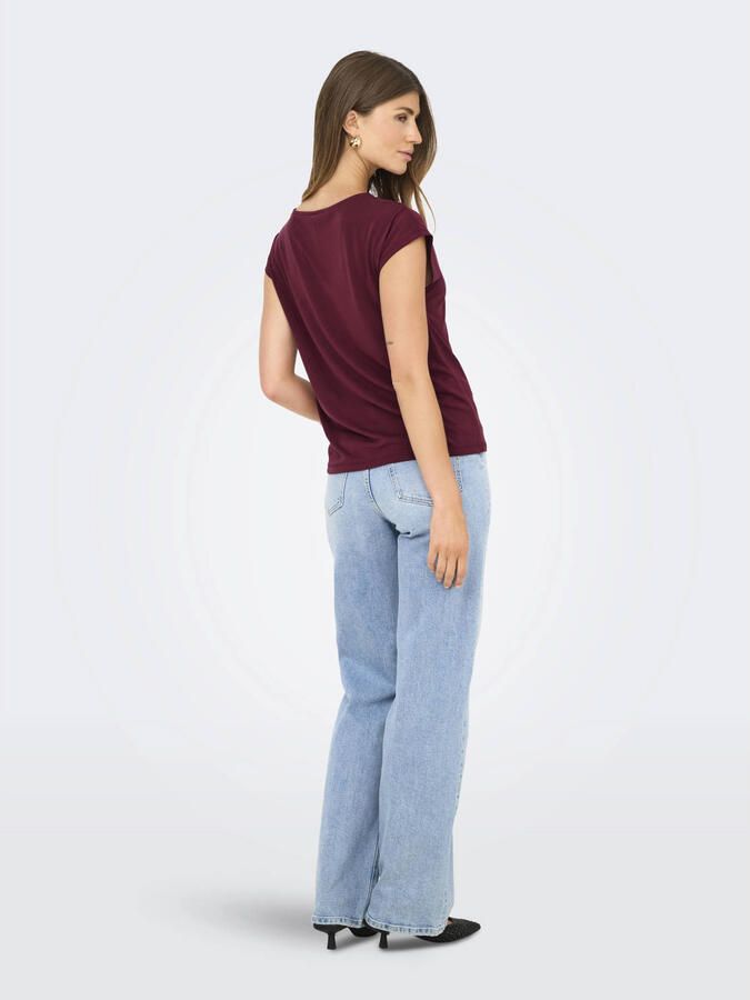 Only Shirt met V-hals ONLFREE S S MOD.V-NECK TOP JRS NOOS - Foto 2