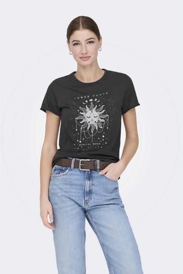 Only Regular fit T-shirt van puur katoen Model 'LUCY' - Foto 3