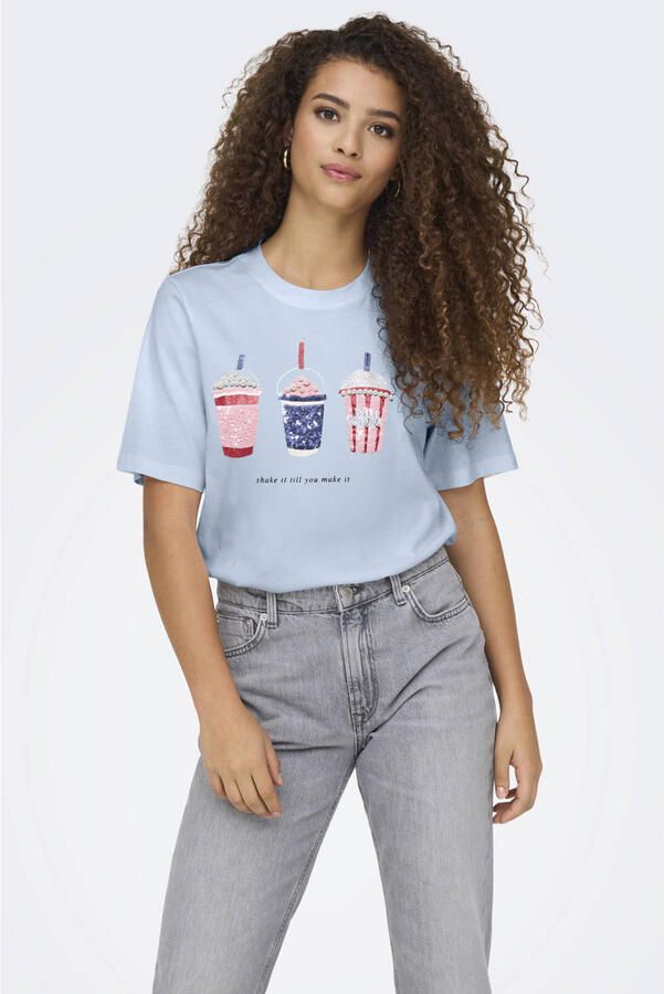 Only regular fit T-shirt van pure biologisch katoen model 'BURST'