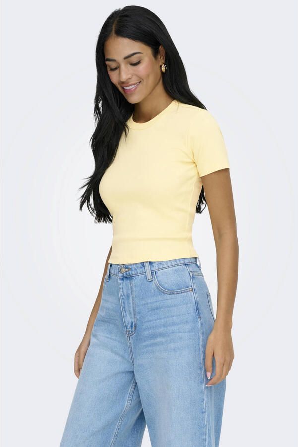 ONLY T-shirt lichtgeel