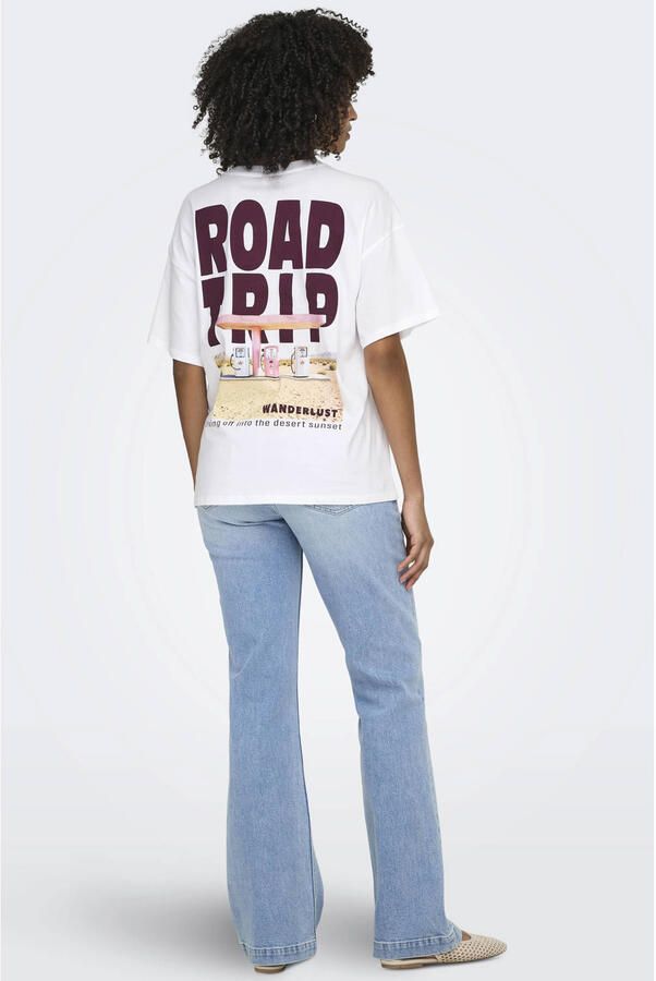 ONLY T-shirt met backprint ecru - Foto 2