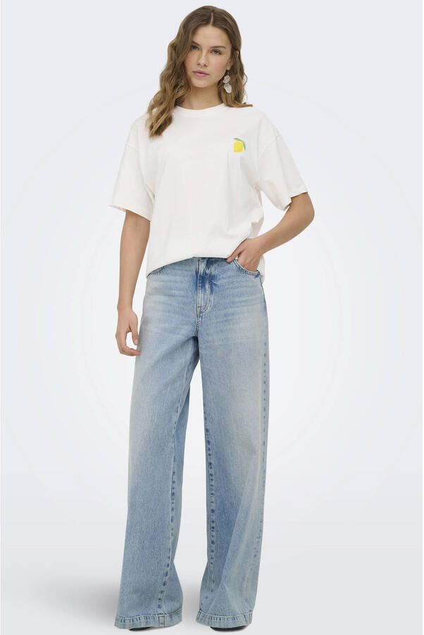 ONLY T-shirt met backprint ecru - Foto 3