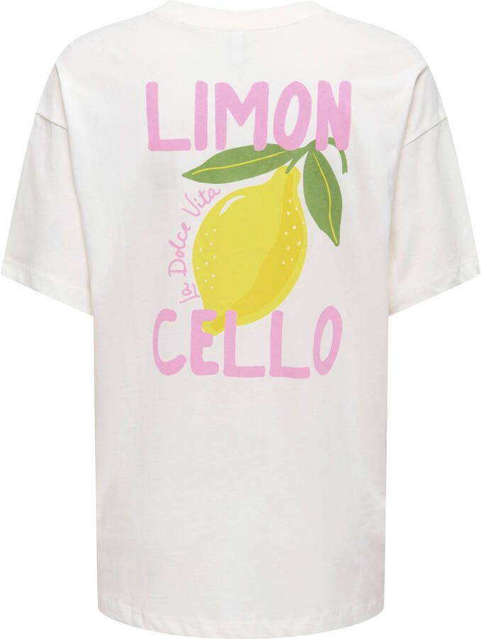 ONLY T-shirt met backprint ecru - Foto 2