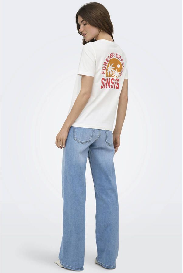 ONLY T-shirt met backprint ecru - Foto 2