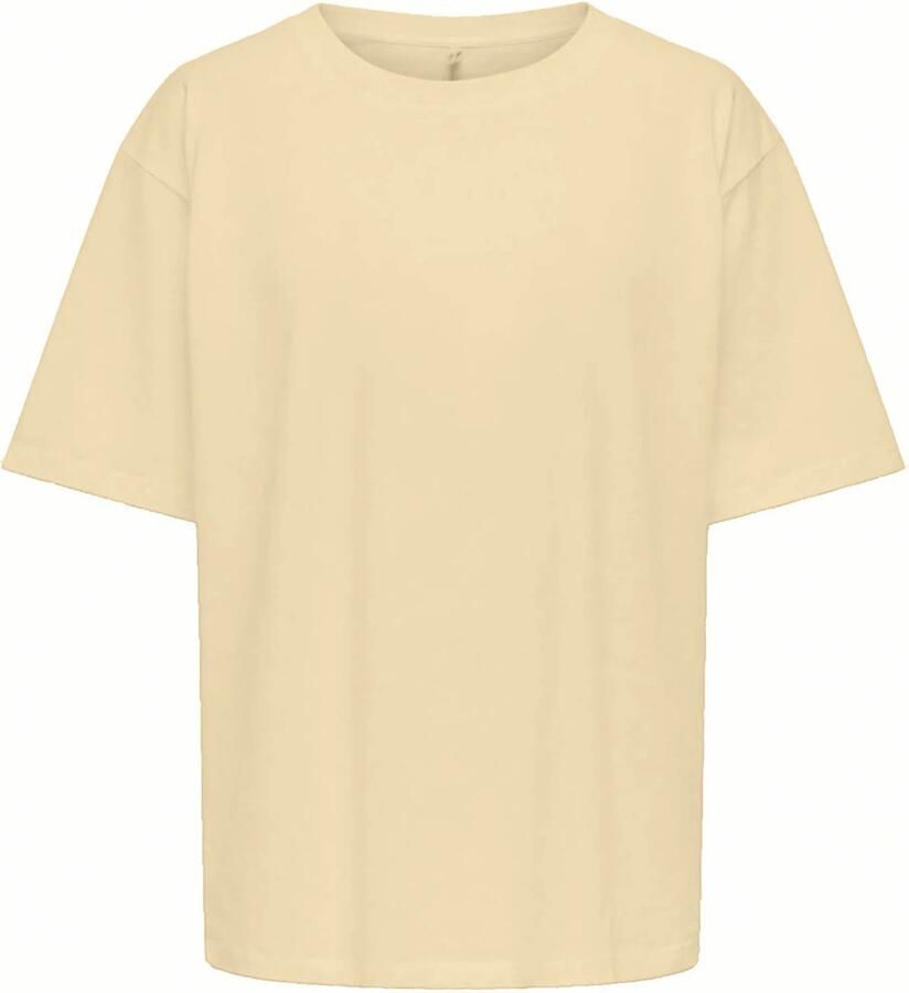 ONLY T-shirt met backprint lichtgeel