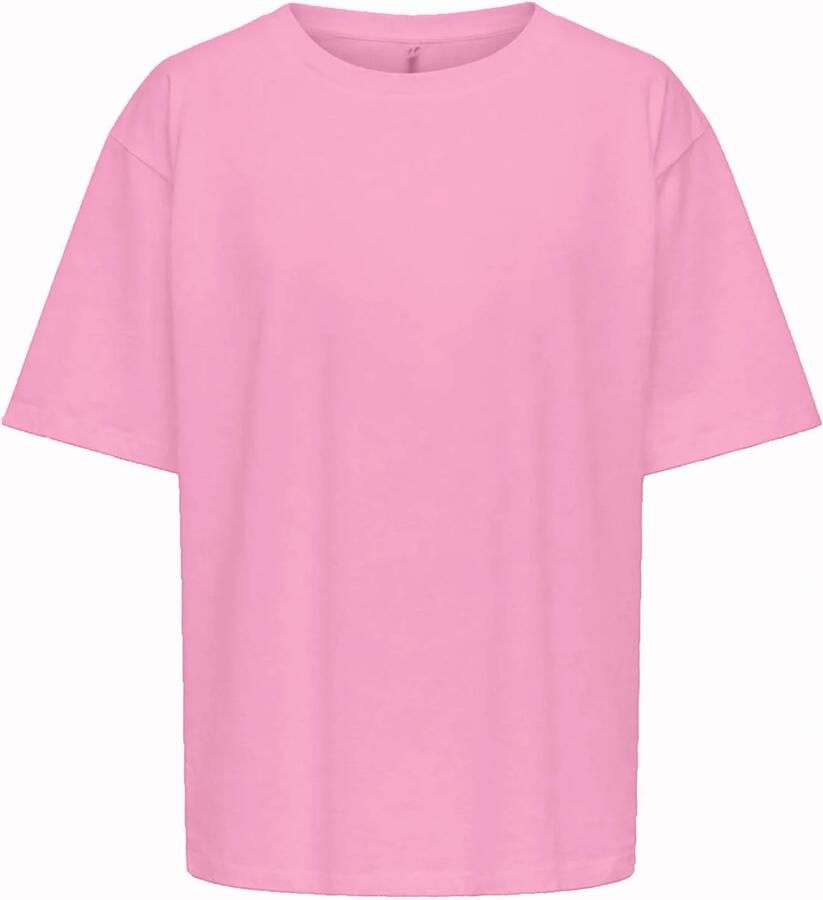 ONLY T-shirt met backprint roze