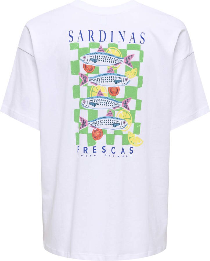 ONLY T-shirt met backprint wit - Foto 2