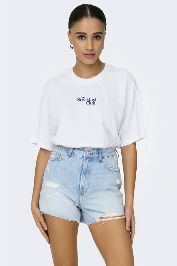 ONLY T-shirt met backprint wit