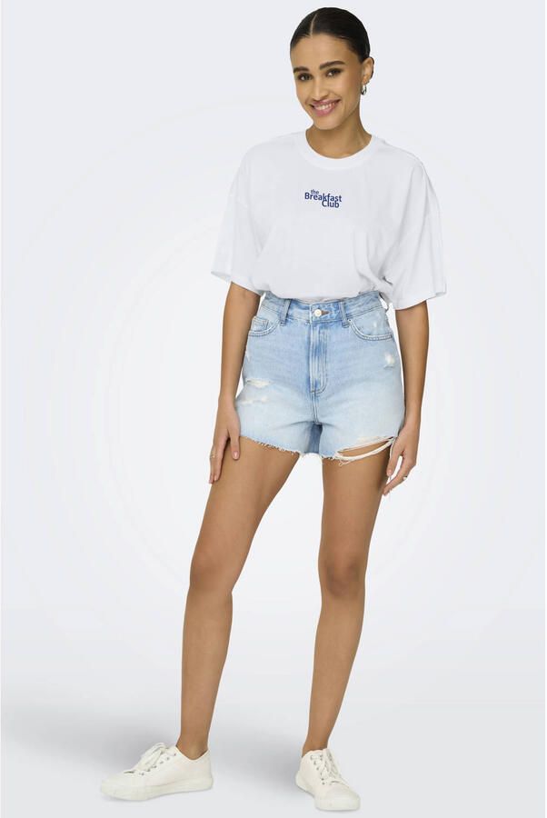 ONLY T-shirt met backprint wit - Foto 2