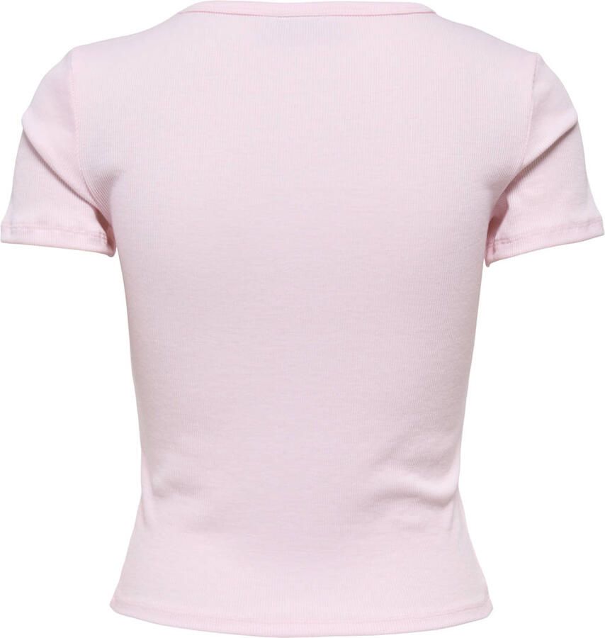 Only Slim fit T-shirt met hartvormige borduursel Model 'ELVA JUNE' - Foto 2