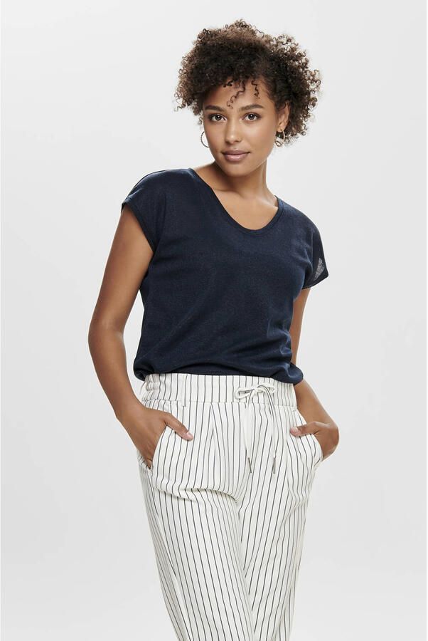 Only Silvery V-neck Loose Shirt Dames - Foto 2