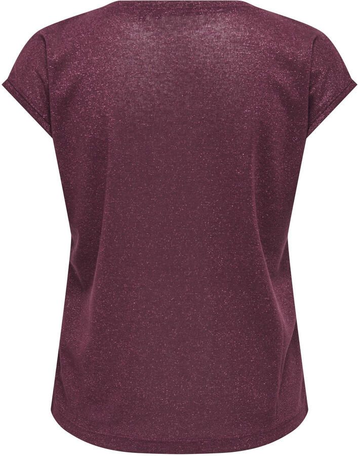 Only Shirt met korte mouwen ONLSILVERY S S V NECK LUREX TOP JRS NOOS - Foto 2