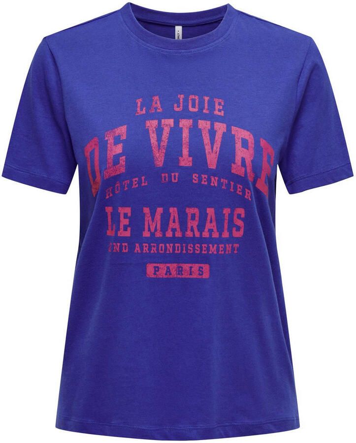 Only Regina Korte Mouw T-shirt Blue Dames