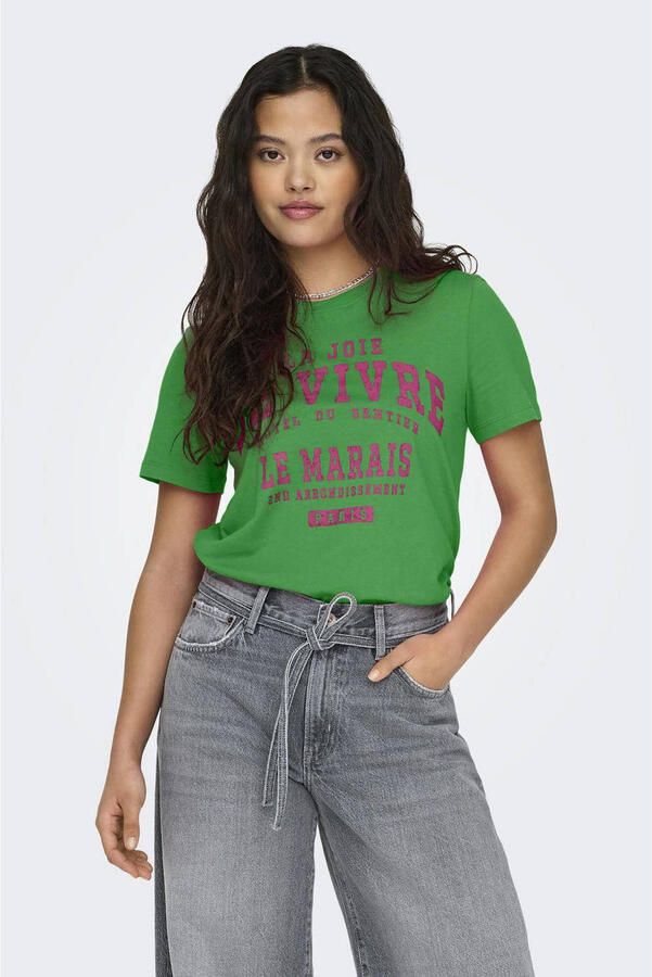 Only Regina Korte Mouw T-shirt Green Dames