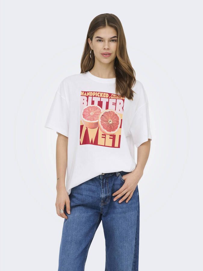 ONLY T-shirt met printopdruk wit - Foto 2