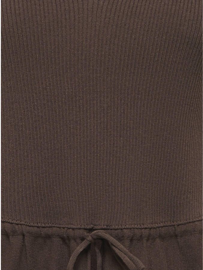 ONLY T-shirt met ruches bruin