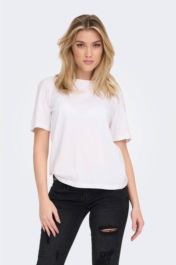Only Shirt met korte mouwen ONL S S TEE JRS NOOS regular fit casual single jersey katoen ronde hals