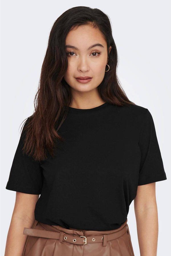 Only Shirt met korte mouwen ONL S S TEE JRS NOOS regular fit casual single jersey katoen ronde hals