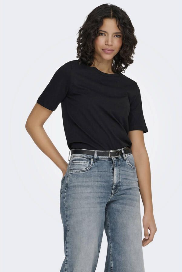 Only Shirt met korte mouwen ONL S S TEE JRS NOOS regular fit casual single jersey katoen ronde hals