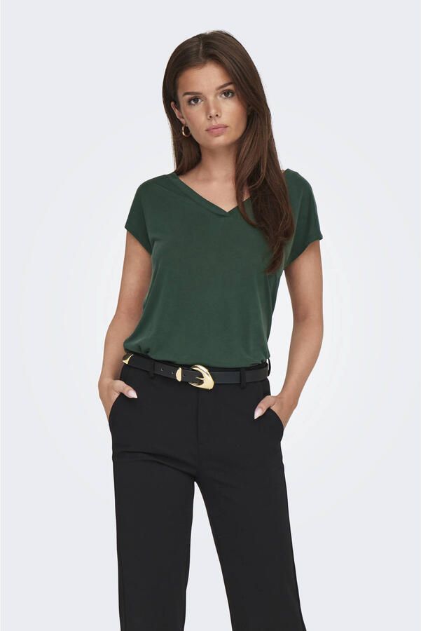 Only Shirt met V-hals ONLFREE S S MOD.V-NECK TOP JRS NOOS - Foto 2